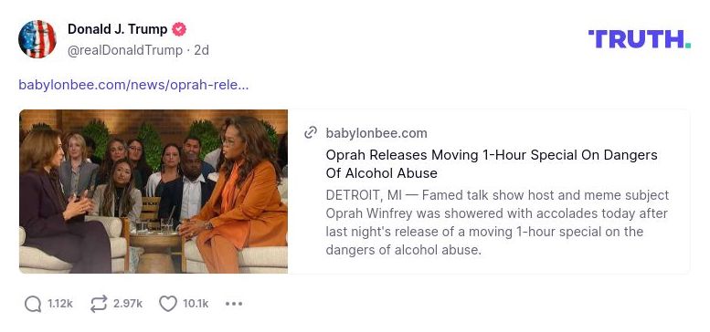 Post image from Donald Trump