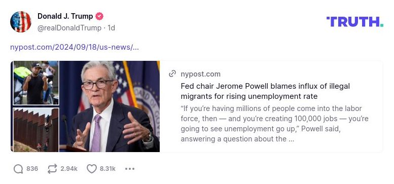 Post image from Donald Trump