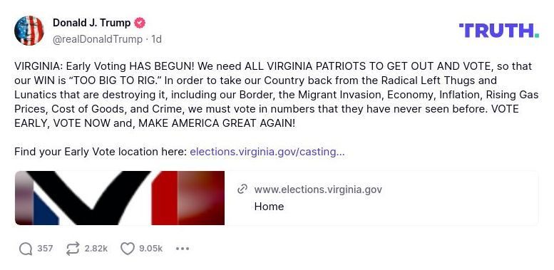 Post preview from Donald Trump