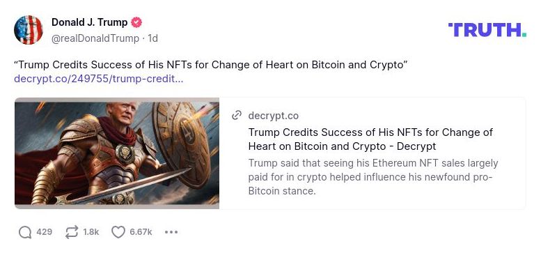 Post image from Donald Trump