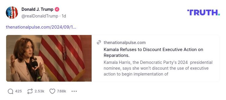 Post image from Donald Trump