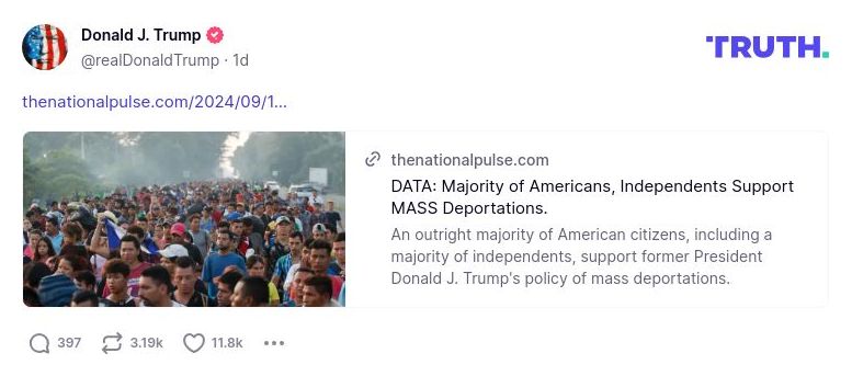 Post image from Donald Trump