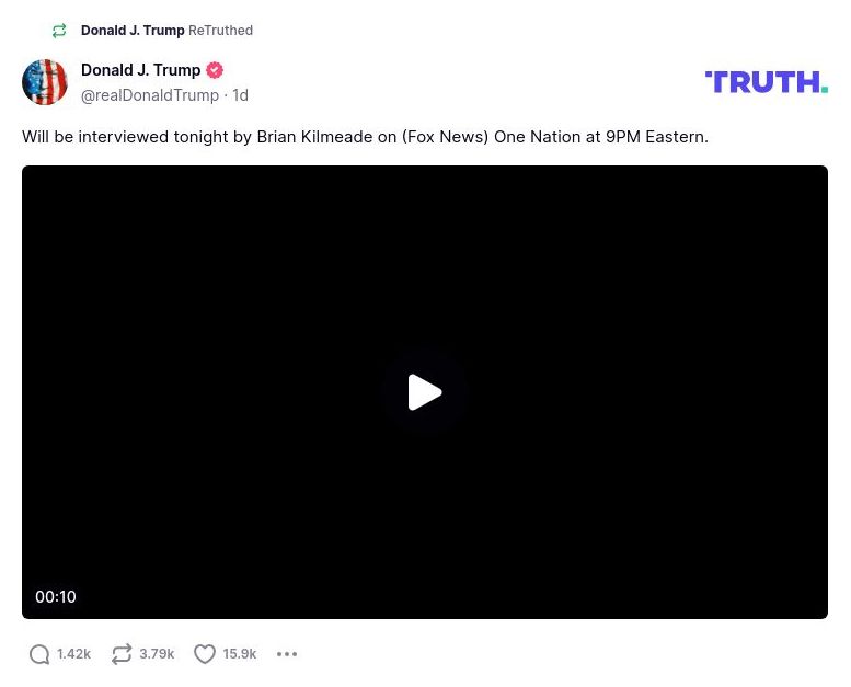 Post image from Donald Trump