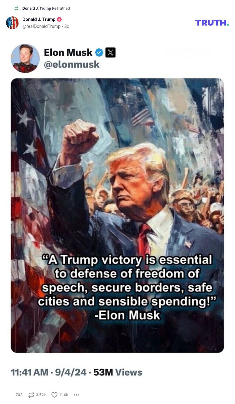 Post image from Donald Trump