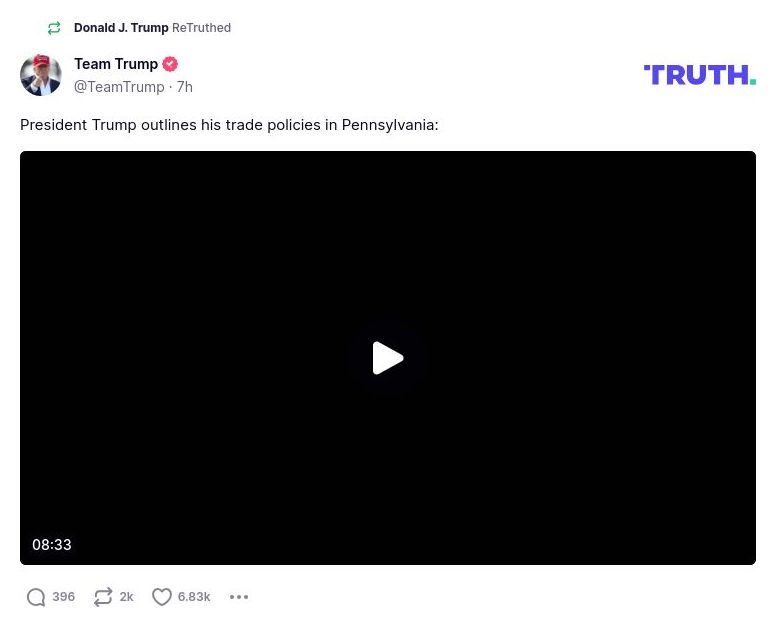 Post image from Donald Trump