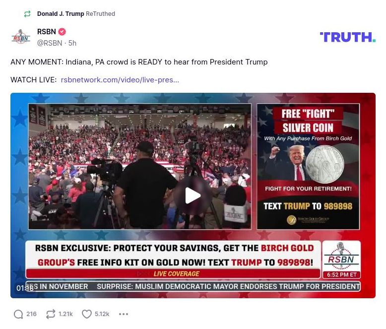 Post image from Donald Trump