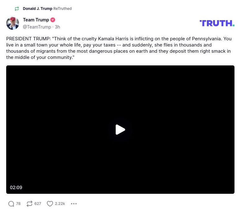 Post image from Donald Trump