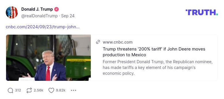 Post image from Donald Trump