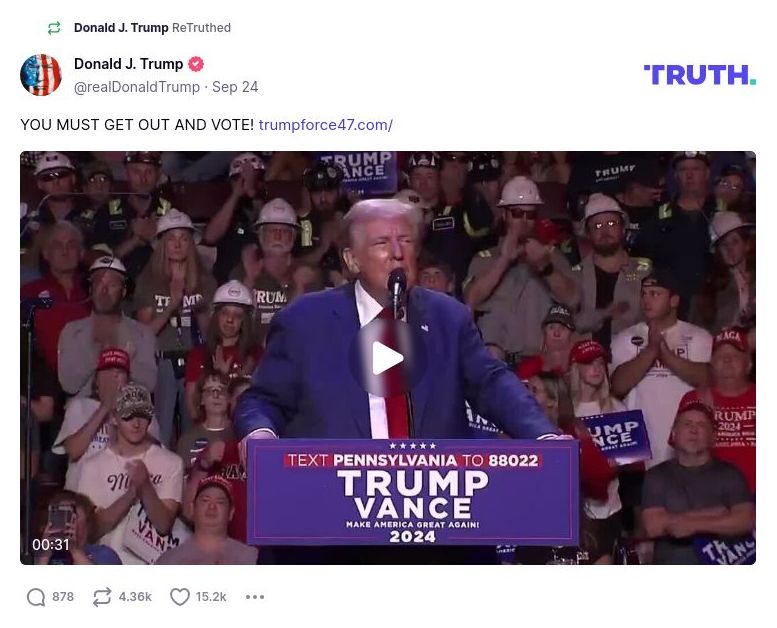 Post image from Donald Trump