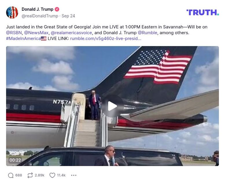 Post image from Donald Trump