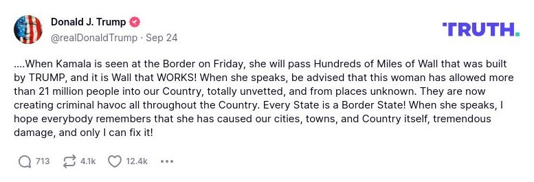 Post image from Donald Trump