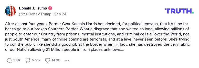 Post image from Donald Trump