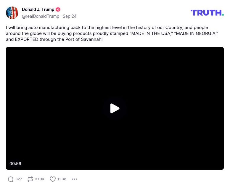 Post image from Donald Trump