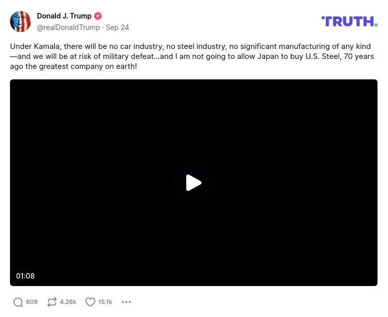 Post image from Donald Trump