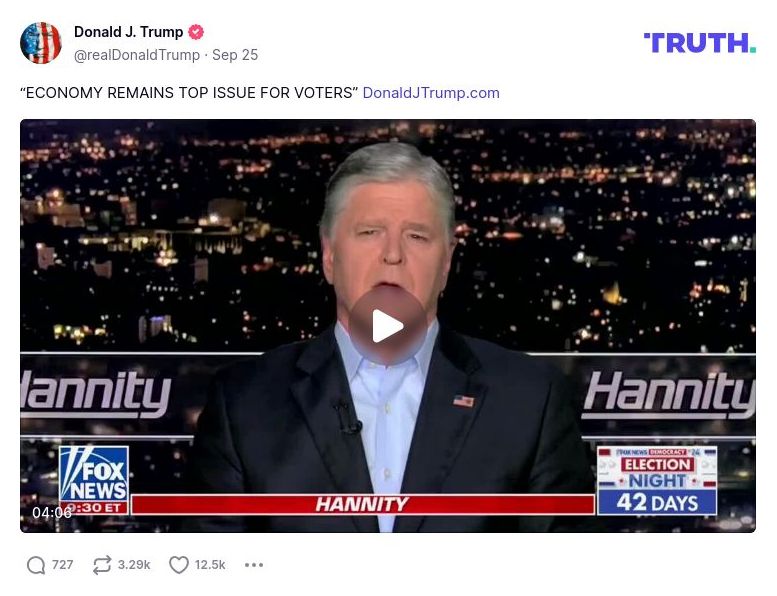 Post image from Donald Trump