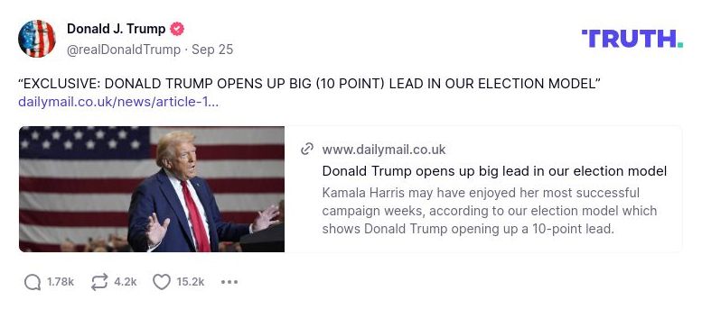 Post image from Donald Trump