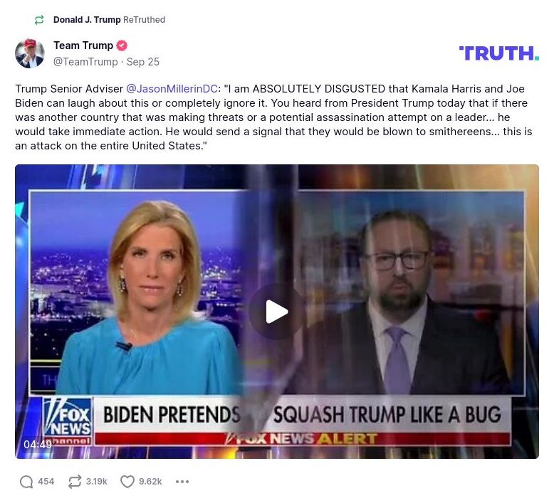 Post preview from Donald Trump