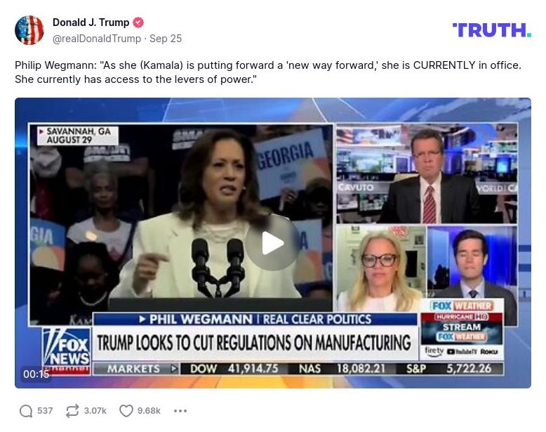 Post image from Donald Trump