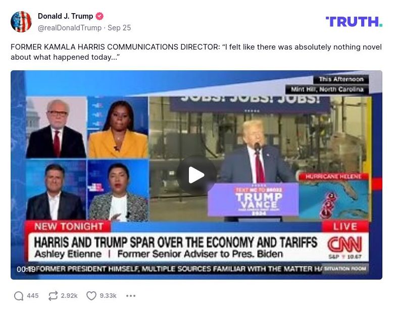 Post image from Donald Trump