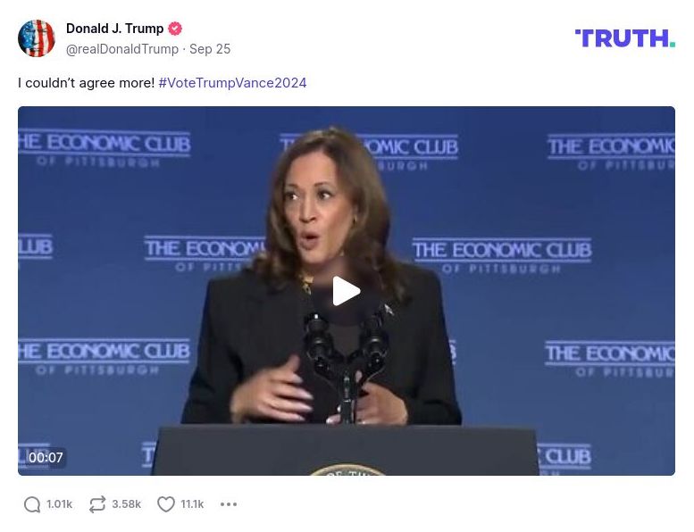 Post image from Donald Trump