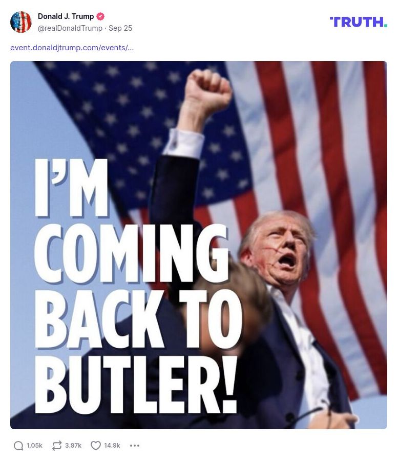 Post image from Donald Trump