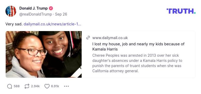 Post image from Donald Trump