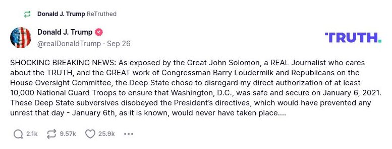 Post image from Donald Trump