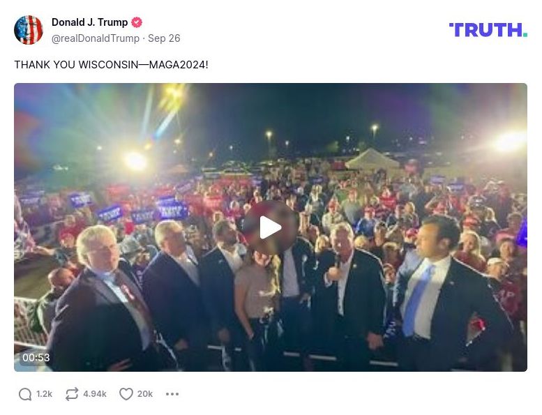 Post image from Donald Trump