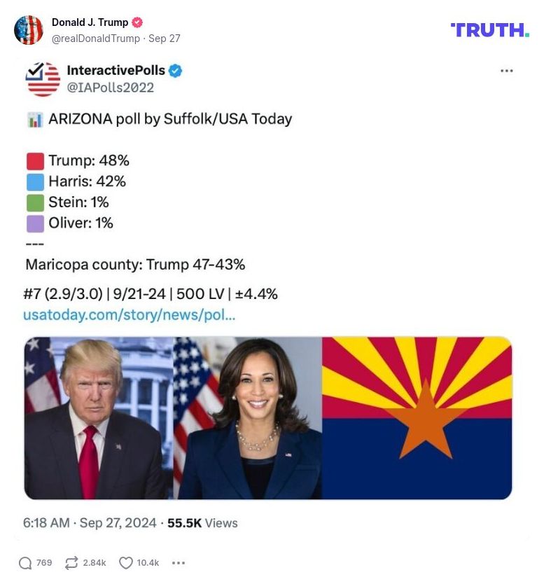 Post image from Donald Trump