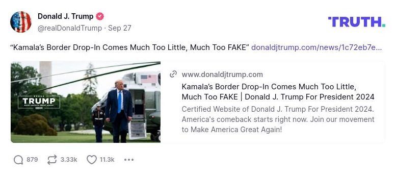 Post image from Donald Trump