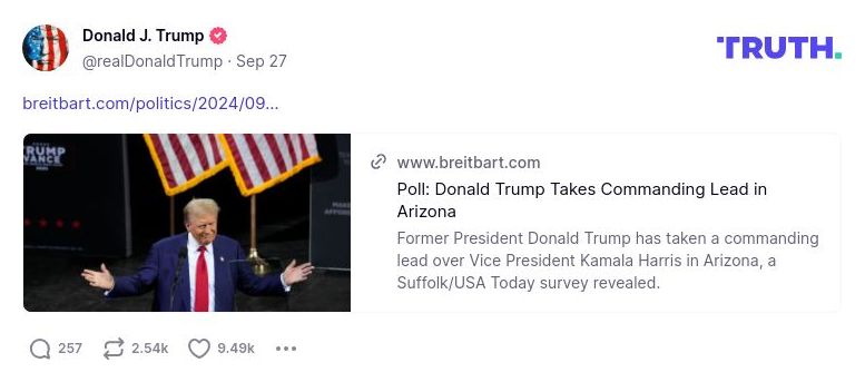 Post image from Donald Trump