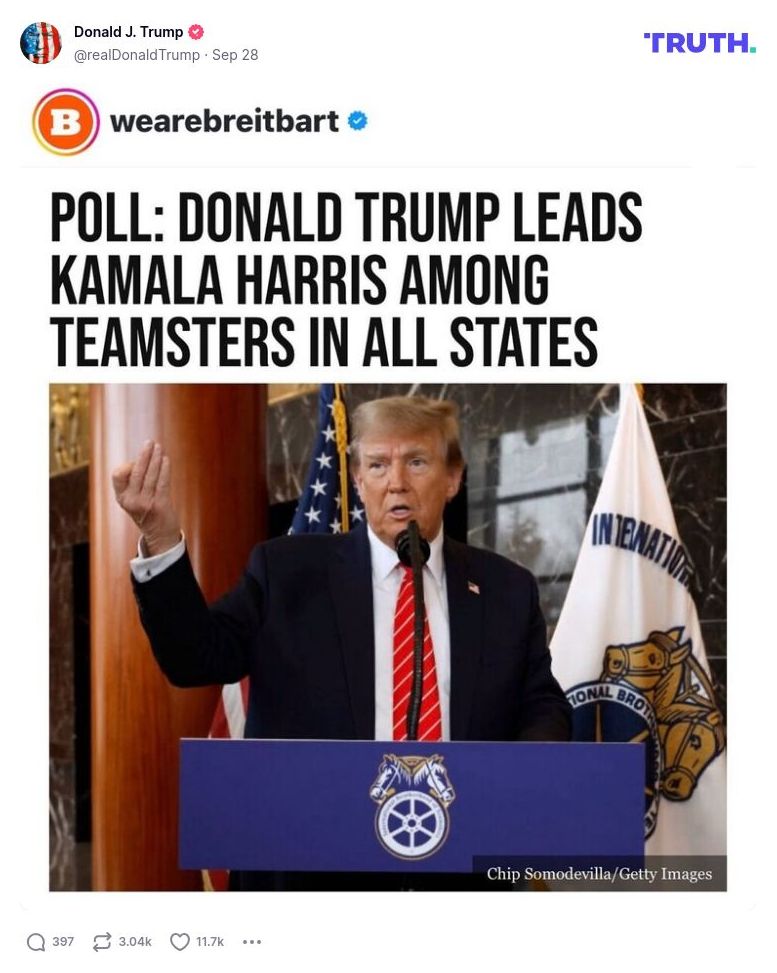 Post image from Donald Trump