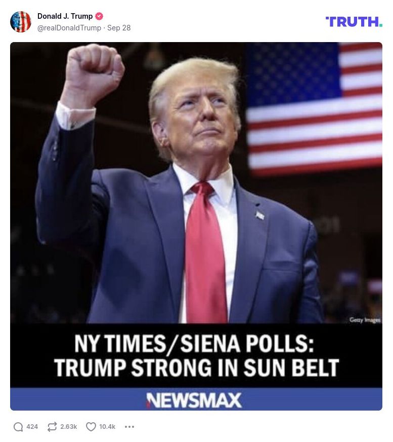 Post image from Donald Trump