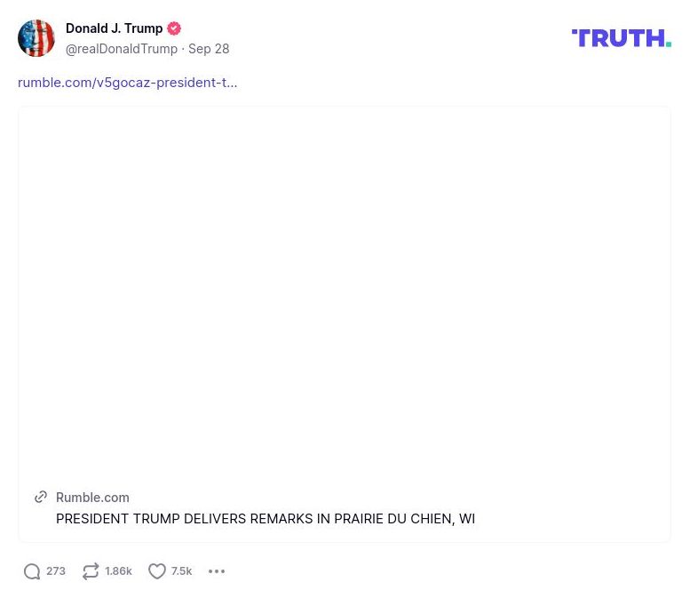 Post image from Donald Trump