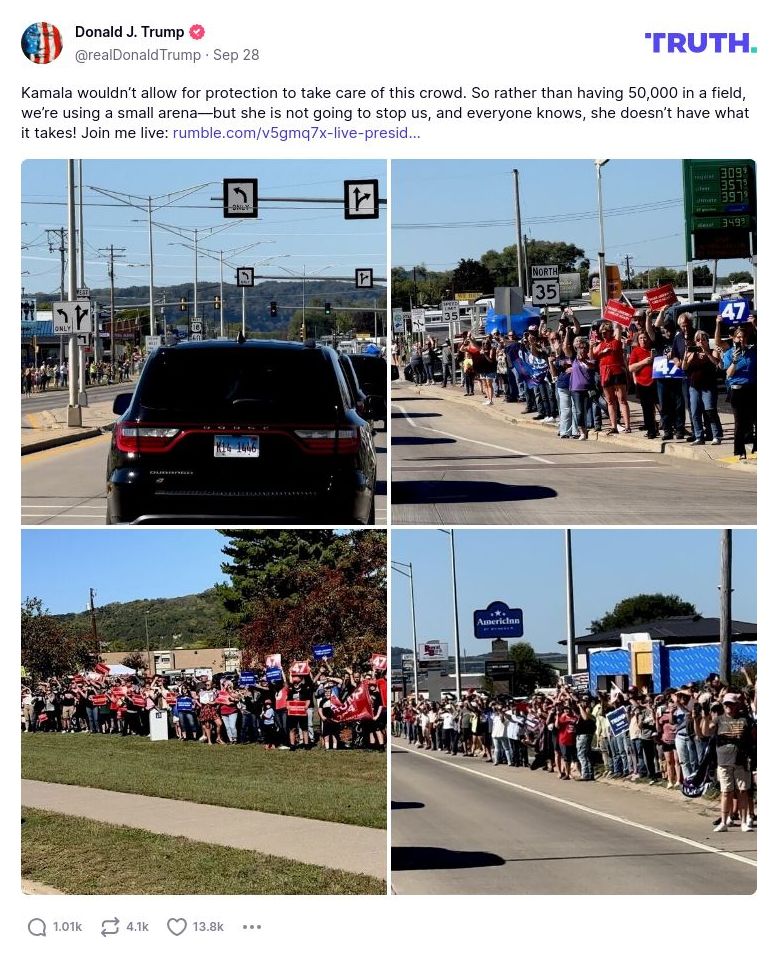 Post image from Donald Trump