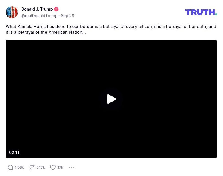 Post image from Donald Trump