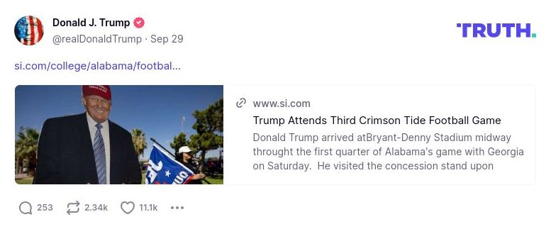 Post image from Donald Trump