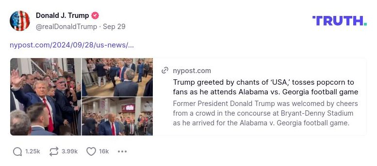 Post image from Donald Trump