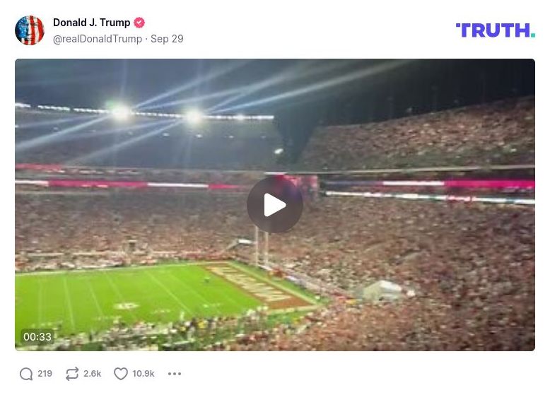 Post image from Donald Trump