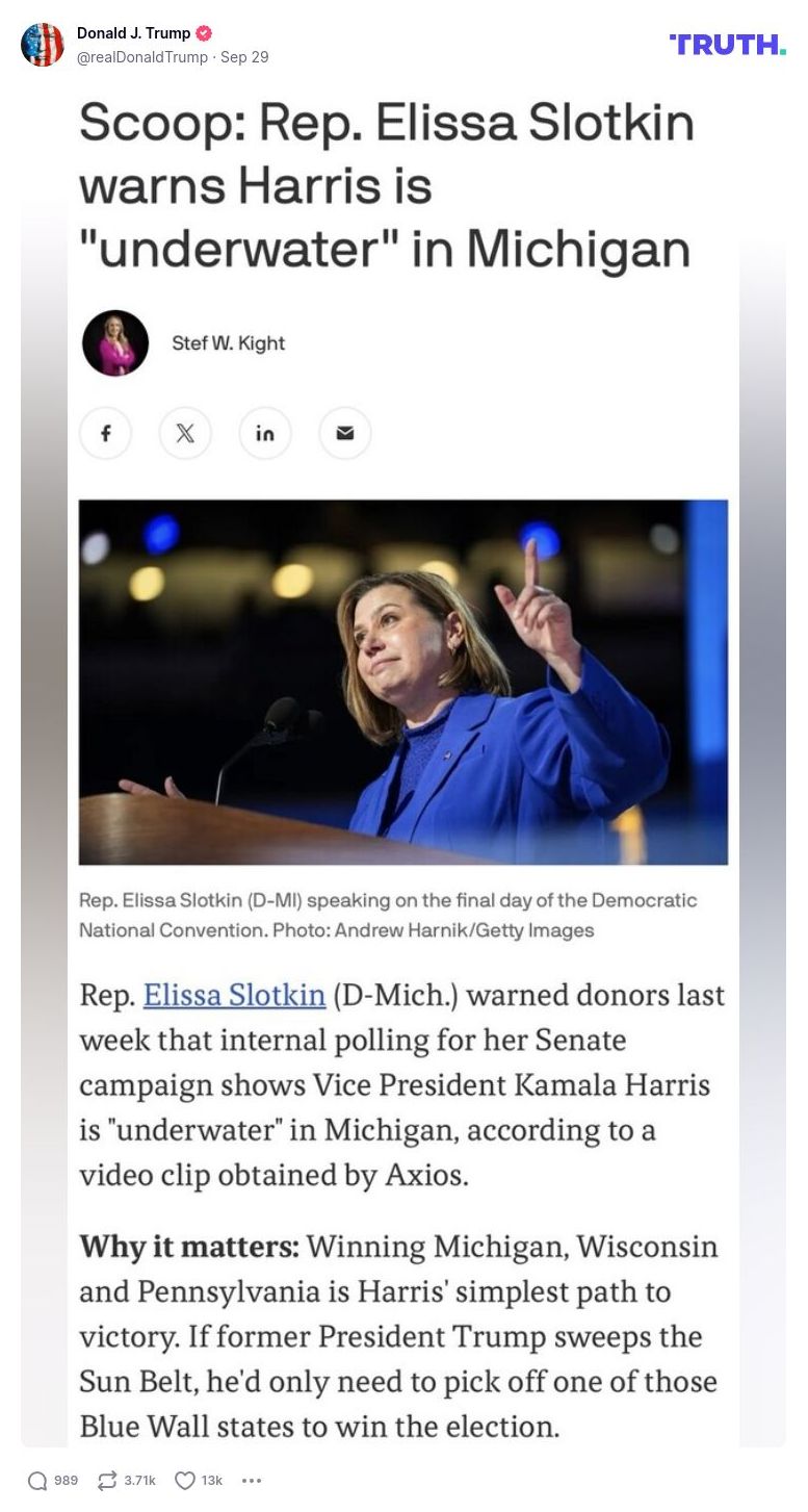 Post image from Donald Trump