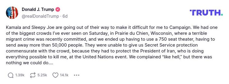 Post preview from Donald Trump