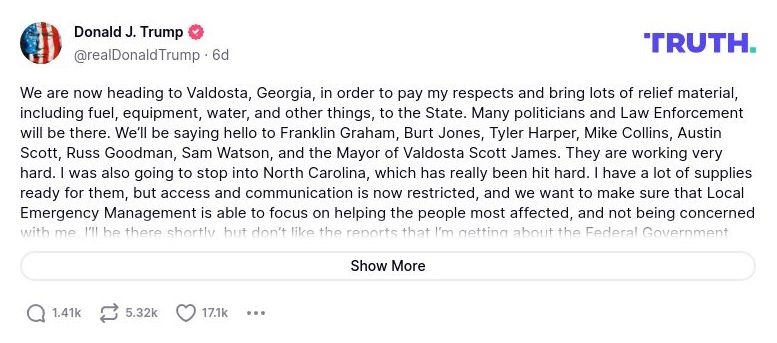 Post image from Donald Trump