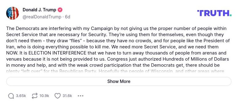 Post preview from Donald Trump