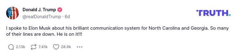 Post preview from Donald Trump