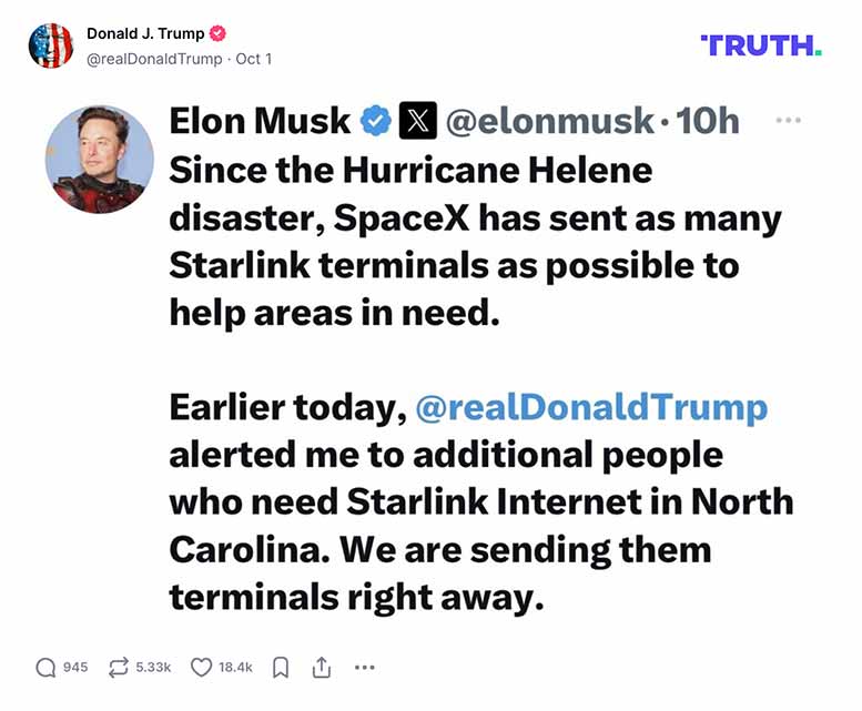 Post image from Donald Trump