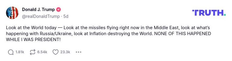 Post preview from Donald Trump