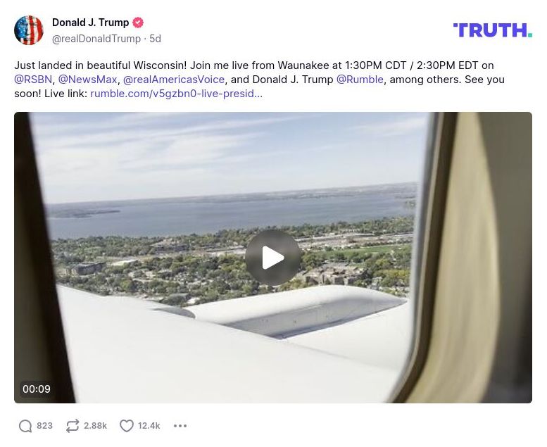 Post image from Donald Trump