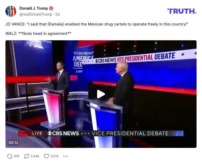 Post image from Donald Trump