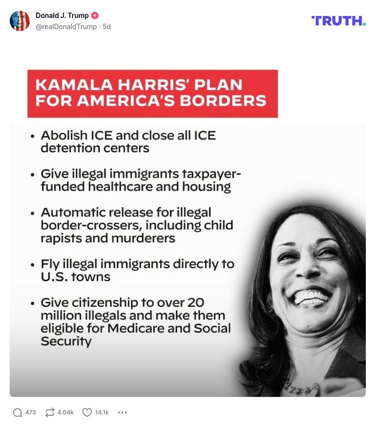 Post image from Donald Trump