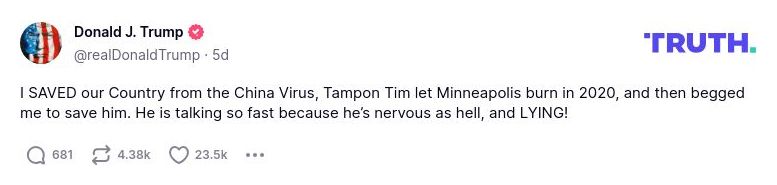 Post preview from Donald Trump